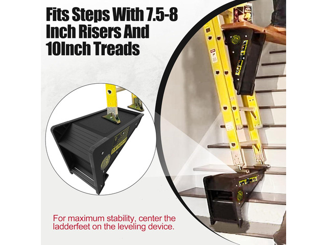 Ladder Leveler, Ladder Tool Extension Ladder, Ladder Leveling Tool, Stair Ladder with Storag Stable Platform for All Surfaces and Uneven Ground