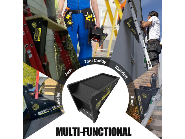 Ladder Leveler, Ladder Tool Extension Ladder, Ladder Leveling Tool, Stair Ladder with Storag Stable Platform for All Surfaces and Uneven Ground