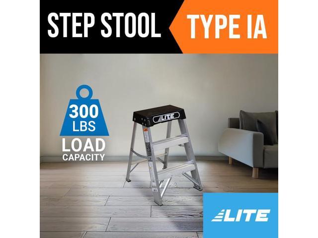 LITE 2-Foot Aluminum Step Stool Industrial, 300-Pound Load Capacity, Type IA, LP-2011-02