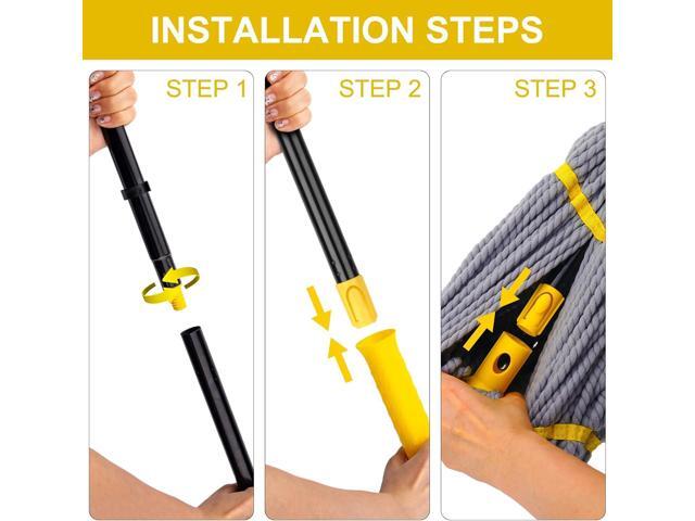 Self Wringing Twist Mop, Wet Mop for Floor Cleaning with 57 ' Long Handle, Heavy Duty Floor Mop for Hardwood Vinyl Tile Marble Laminate Home Office...
