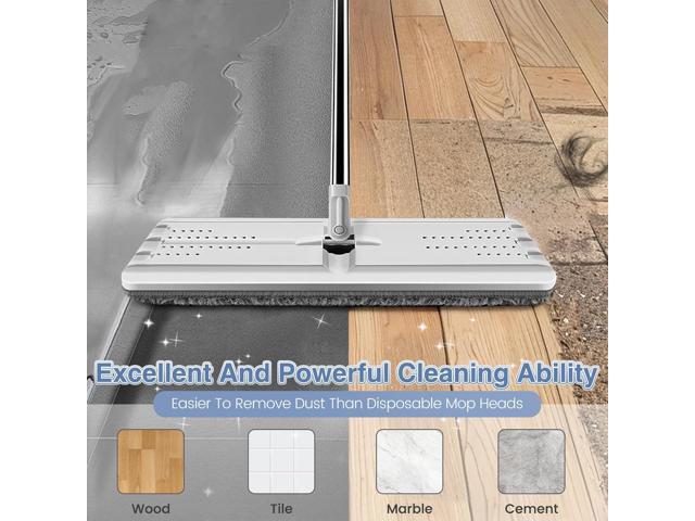 Flat Mop Head Replacement Pads Compatible with Joy-MOOP Mop and Bucket Set, Reusable Washable Squeeze Microfiber Mop Refills for Oshang Bosheng Mop...