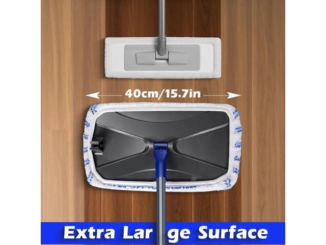 MASTERTOP Microfibre Flat Mop, Extended Wet Dry Large Floor Mop with 5 Reusable Pads & Telescopic Handle, Dust Mops for Laminate Wooden Hard Floor...