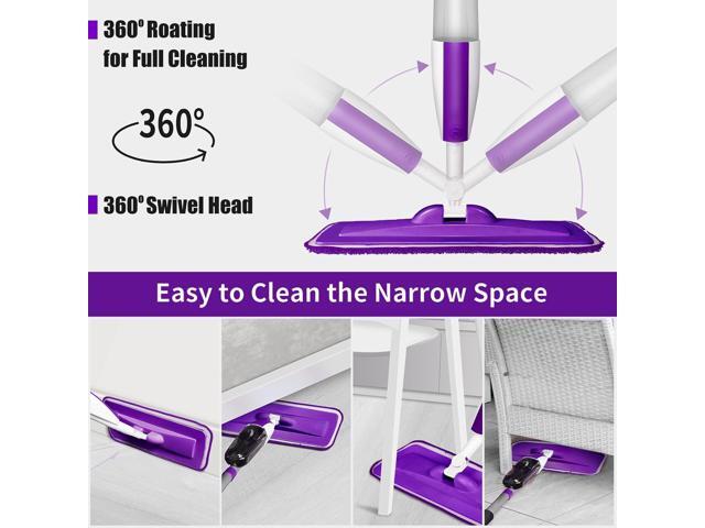 Mops for Floor Cleaning Wet Spray Mop with 14 oz Refillable Bottle and 3 Washable Microfiber Pads Home or Commercial Use Dry Wet Flat Mop for...