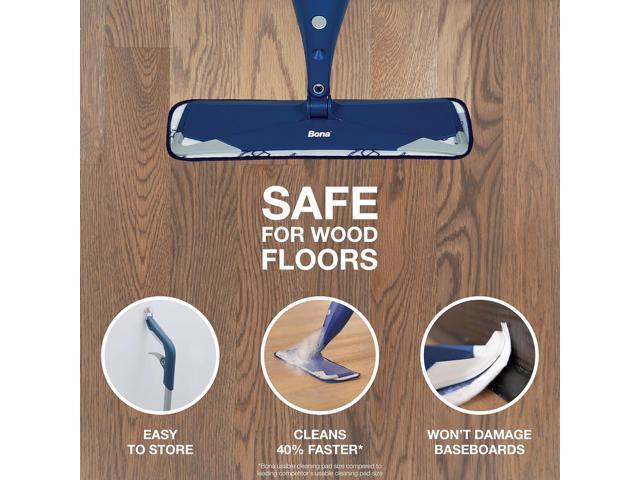 Bona Hardwood Floor Premium Spray Mop - Includes Hardwood Floor Cleaning Solution and Machine Washable Microfiber Cleaning Pad - Dual Zone Cleaning...