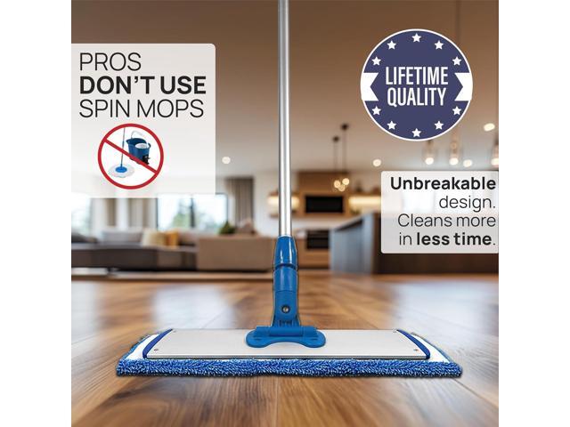 18 Pro Microfiber Hardwood Floor Mop - Cleans Floor in Seconds Dust & Wet Mopping Hardwood, Tile, Laminate & Vinyl with 3 Washable Pads, No...
