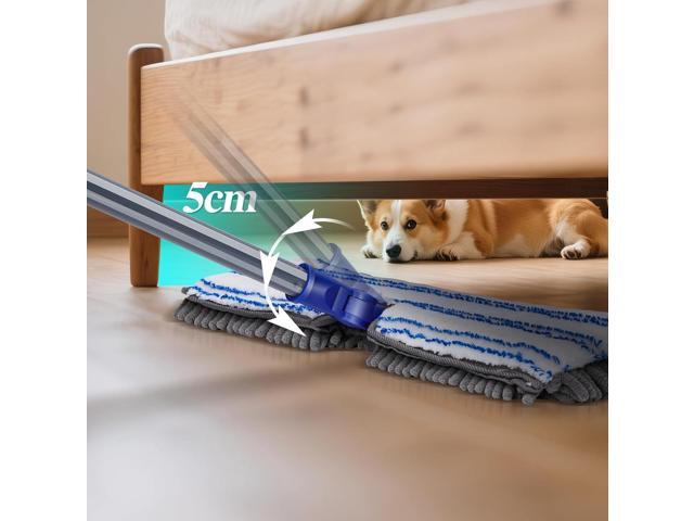 Two Sided Dust Mop Floor Cleaning System, MASTERTOP 360 Microfiber Mop with Stainless Steel Handle,Wet Dry Mop,Flat Flip Mops for Hardwood,...