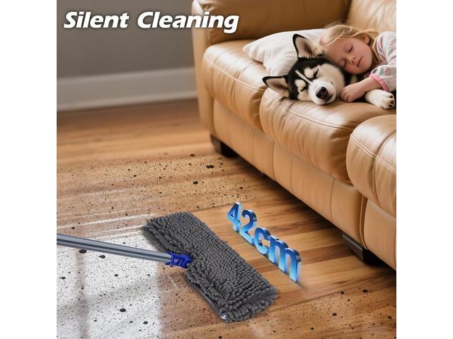 Two Sided Dust Mop Floor Cleaning System, MASTERTOP 360 Microfiber Mop with Stainless Steel Handle,Wet Dry Mop,Flat Flip Mops for Hardwood,...