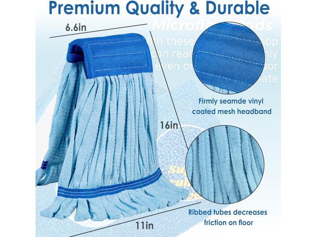 2 Pack - Large Commerical Microfiber Tube Mop 400GSM - Heavy Duty Industrial Wet Mop Head Refill, Thick Fiber, Replacement Heads, Extra Absorbent