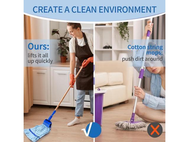 2 Pack - Large Commerical Microfiber Tube Mop 400GSM - Heavy Duty Industrial Wet Mop Head Refill, Thick Fiber, Replacement Heads, Extra Absorbent