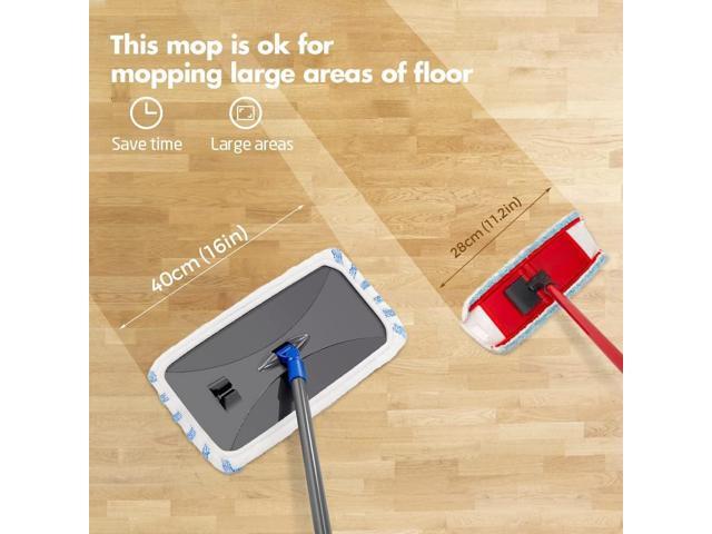 Masthome Extra Large Microfiber Mop for Floor Cleaning, 16 Flat Mop with 5 Pad for Wet & Dry Use, Dust Mop for Hardwood Laminate Tile Ceramic, 1...