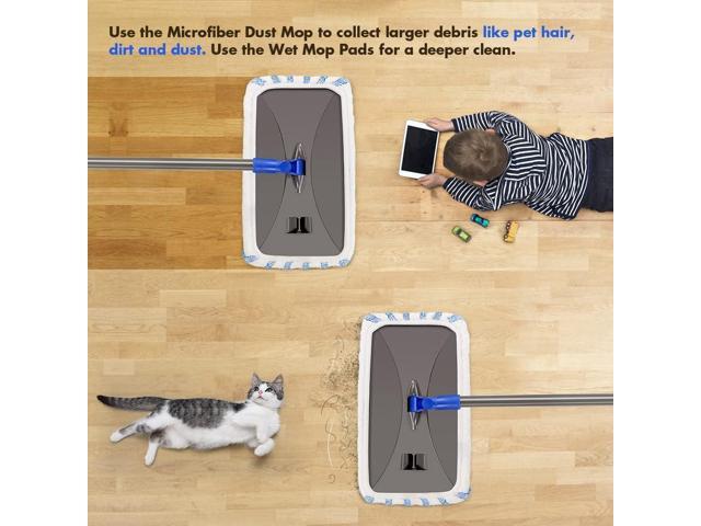 Masthome Extra Large Microfiber Mop for Floor Cleaning, 16 Flat Mop with 5 Pad for Wet & Dry Use, Dust Mop for Hardwood Laminate Tile Ceramic, 1...