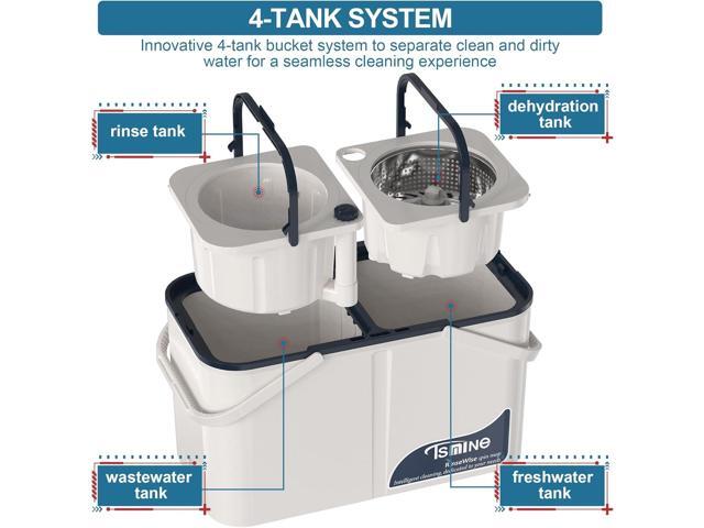 Mop and Bucket with Wringer Set for Home, Spin Mop and Bucket Separates Dirty and Clean Water,4-Chamber Mop Bucket, Best Household Cleaning Tools...