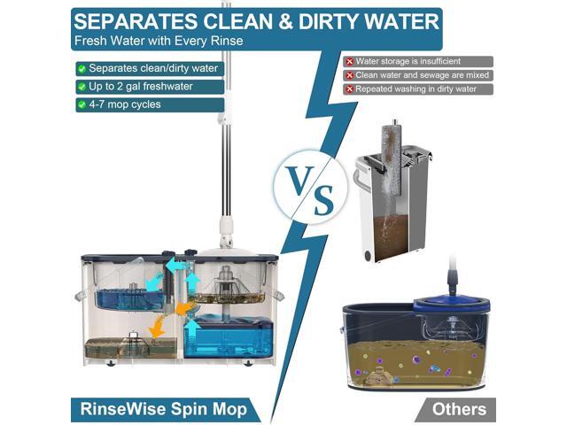 Mop and Bucket with Wringer Set for Home, Spin Mop and Bucket Separates Dirty and Clean Water,4-Chamber Mop Bucket, Best Household Cleaning Tools...