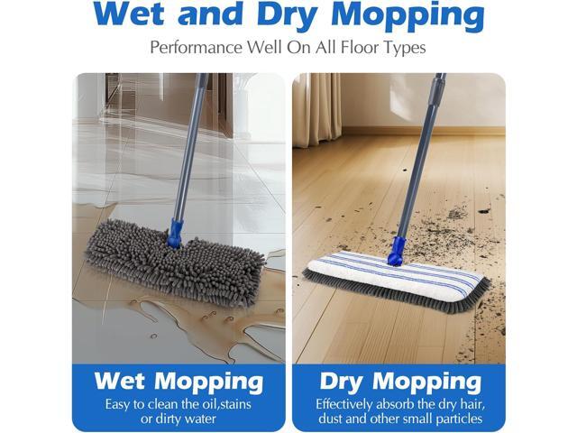 Microfiber Flip Mop,Masthome Flat Mop with Stainless Steel Handle,Mops for Floor Cleaning and 4 Reusable Washable Mops Pads,Wet & Dry Dust Mopping...