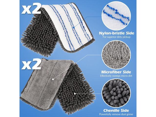 Microfiber Flip Mop,Masthome Flat Mop with Stainless Steel Handle,Mops for Floor Cleaning and 4 Reusable Washable Mops Pads,Wet & Dry Dust Mopping...