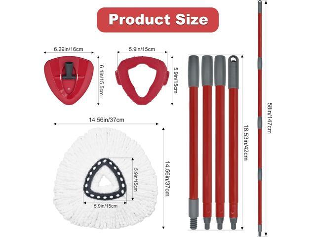 Mop Replace Head Mop Handle for O Cedar Mop, Mop Replacement for Ocedar Spin Mop Includes 2 Mop Heads Replacements 4-Section Mop Handle 1 Mop Base...