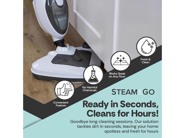 Steam and Go 10-in-1 Steam Mop - Multi-Functional Floor Steamer for Home Use w/Detergent Chamber, Detachable Handle & Handheld Steam Cleaner for...