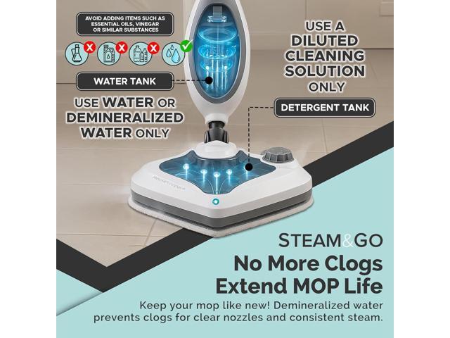 Steam and Go 10-in-1 Steam Mop - Multi-Functional Floor Steamer for Home Use w/Detergent Chamber, Detachable Handle & Handheld Steam Cleaner for...