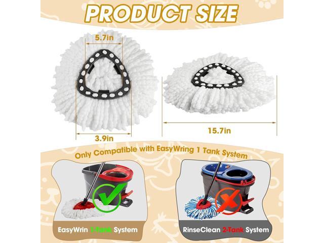 10 Pack Spin Mop Replacement Heads, 360° Microfiber Spin Mop Refills for O-Cdea EasyWrin 1-Tank System, Machine Washable Mop Replace Head for Easy...