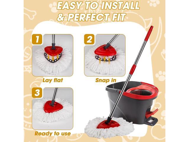 10 Pack Spin Mop Replacement Heads, 360° Microfiber Spin Mop Refills for O-Cdea EasyWrin 1-Tank System, Machine Washable Mop Replace Head for Easy...