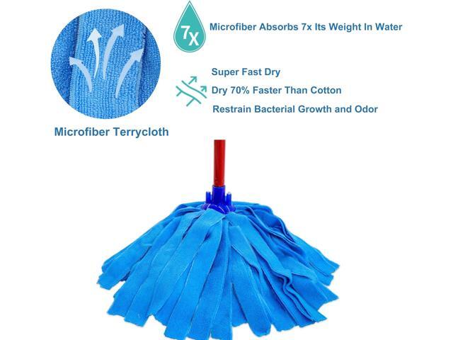 Microfiber Cloth Mop Head Replacement, String Mop Refills Screw onto All Standard US Threading Pole Mop Handle Rod 3 Packs