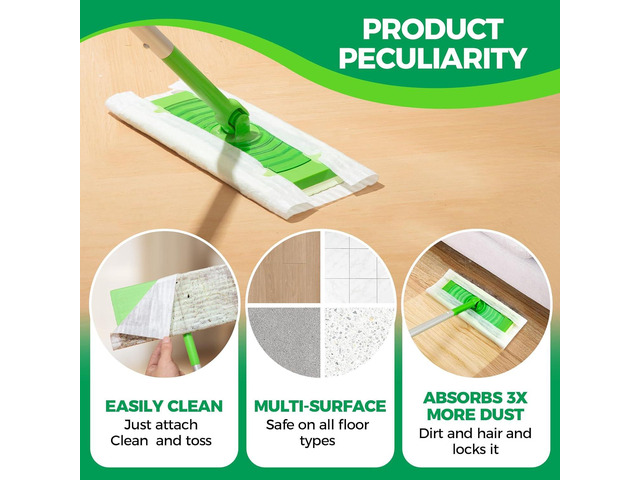 Dry Sweeping Cloths Mop Refills Disposable Sweeping Cloths Floor Dust Refills Mop Pad, Floor Cloth Refills for Swiffer Standard Sweeper,...