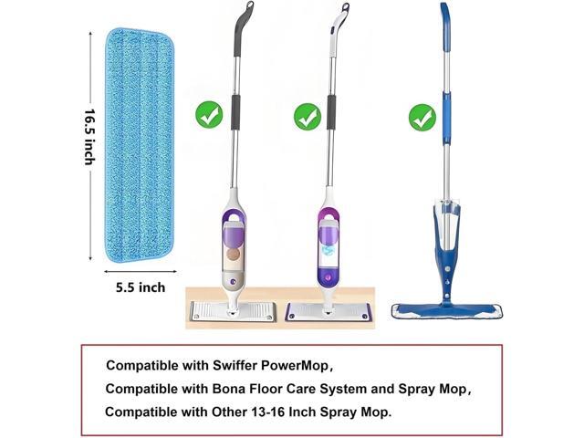 10 Pcs Reusable Mop Pads,16.5 Inch Microfiber Wet Dry Floor Clean Mop Pad Refill Compatible with Swiffer PowerMop Bona Mop & Other 13-16 Inch Spray...