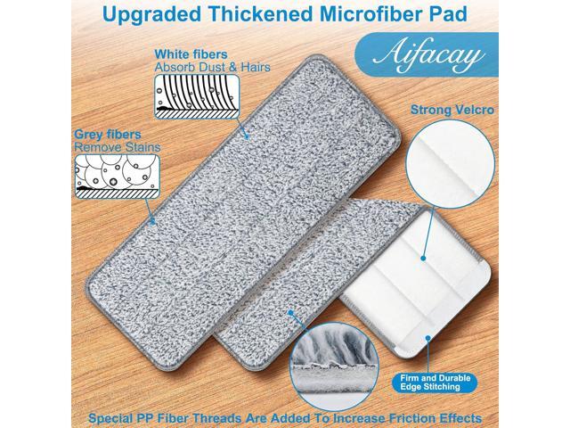 Aifacay Microfiber Mop Head Replacements Pads for Flat Floor Mop and Bucket Set, 13 Inch Reusable Microfiber Mop Pad Refills for Floor Cleaning...