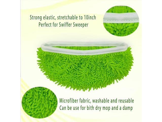 8PCS Reusable Microfiber Mop Pads Washable Wet Pads Compatible with Swiffer Sweeper Refills Pads for Wet & Dry Sweeping Cloths Mop Head Replacement...