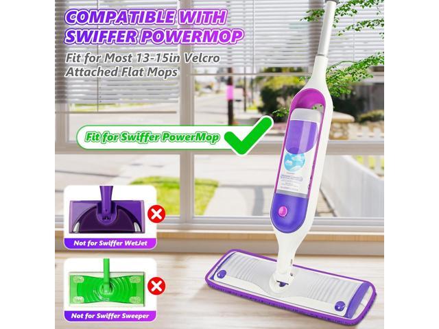 Reusable Pads Compatible with Swiffer PowerMop - SEVENMAX 15' Microfiber Power Mop Refills Pads Spray Mop Replacement Heads Cloths Washable Dry Wet...