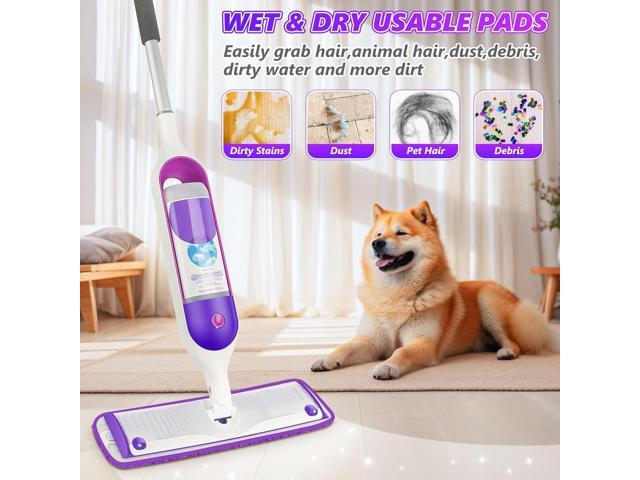 Reusable Pads Compatible with Swiffer PowerMop - SEVENMAX 15' Microfiber Power Mop Refills Pads Spray Mop Replacement Heads Cloths Washable Dry Wet...