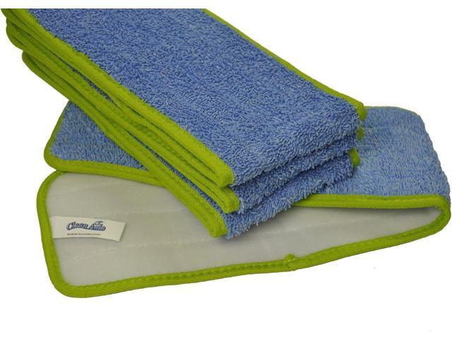 Super Absorbent Microfiber Wet Mop Pad Refills with Hook & Loop Backing for Home & Commercial Use, Washable & Reusable, Pull Tab for Easy Removal,...