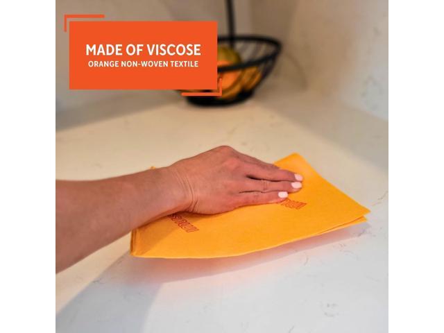 Imusa USA 24 Pack Reusable Cuban Style Mop Cloth Super Absorbent Multi-Purpose Cleaning Shammy (Chamois) Towel Cloth, Orange