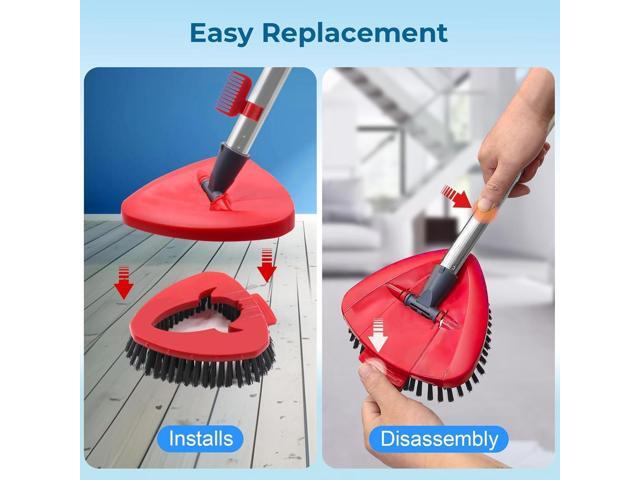 Spin Mop Replace Head Compatible with Ocedar EasyWring 1 Tank, Upgraded Scrub Brush Mop Replacement Head, 2 Microfiber Mop Refills, 1 Mop Handle, 1...