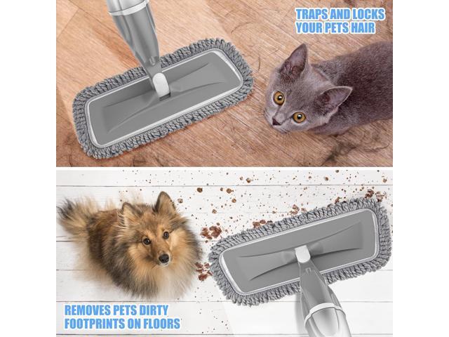 Microfiber Spray Mops for Floors Cleaning: EXEGO Dust Mop Wet Mop with 3 Washable Resuable Pads -440ML Refillable Bottle and 1 Scraper - Flat Floor...