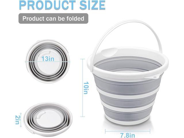 2-Pack Collapsible Buckets - 2.6 Gallon (10L) Large Capacity, Essential for RV, Garden Cleaning, Car Washing, Camping, Fishing, Multi-Purpose...