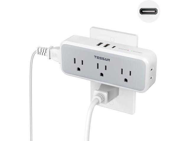 Multi Plug Outlet Extender, USB C Wall Charger, TESSAN Wall Plug Splitter with 5 Outlets and 3 USB, Electrical Power Expander with Surge Protector...