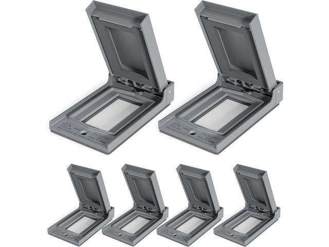 ELEGRP Vertical Outdoor Cover for Decotative Receptacles, Weatherproof Wall Plate, Outdoor Electrical Outlet Cover, Standard Size 1-Gang 4.85 x...