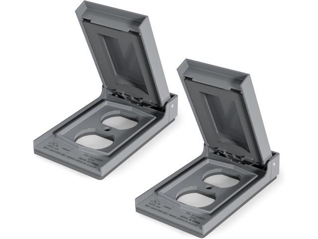 ELEGRP Vertical Outdoor Cover for Duplex Receptacles, Weatherproof Wall Plate, Outdoor Electrical Outlet Cover, Standard Size 1-Gang 4.85 x 2.82,...