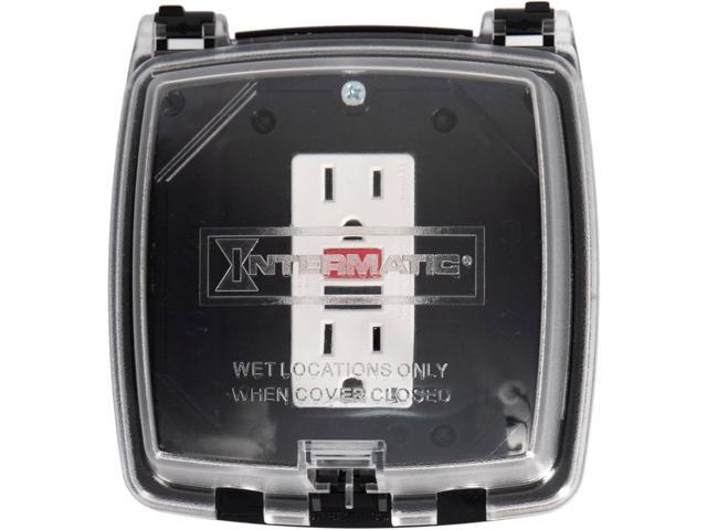 Intermatic WP1020C 2-1/4 Deep Weatherproof Outlet Cover UV Stabilized Clear, GFCI & Duplex, Vertical Mount, UL Certified Fits Single Device Only...