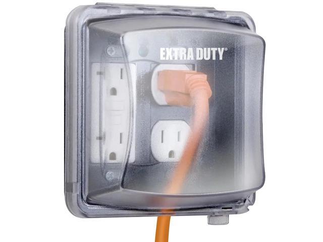TayMac MM2420C Nonmetallic Extra Duty Weatherproof in-Use Electrical Outlet Cover for Home Improvement, 2-Gang, Clear