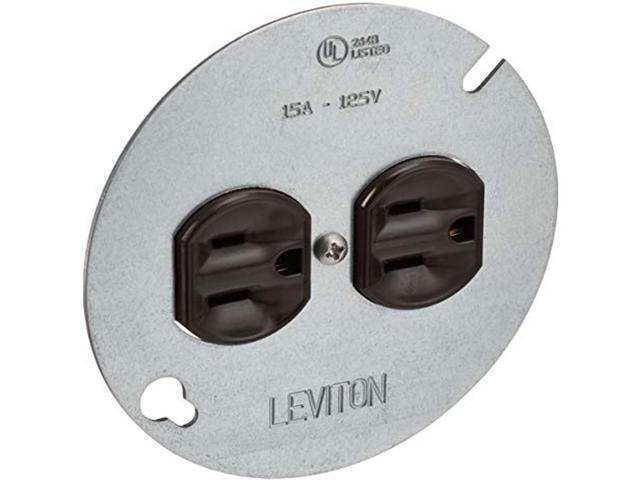 Leviton 15 Amp 125 Volt, Duplex Receptacle, with 4' Metal Cover, Residential Grade, Grounding, 1228, Brown