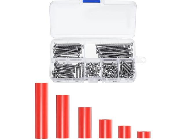 Zonon 150 Pieces Outlet Spacers Electrical Extender Kit 60 Pcs Outlet Screw Spacers and 90 Pcs 6-32 Thread Round Head Screws for Household and...
