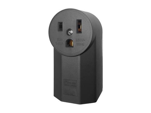 Nema 6-50 Receptacle Industrial Grade 50 Amp Outlet Surface Mount Receptacle for EV, Plasma Cutter and Welder Outlet, 2-Pole 3-Wire, Black (Nema...