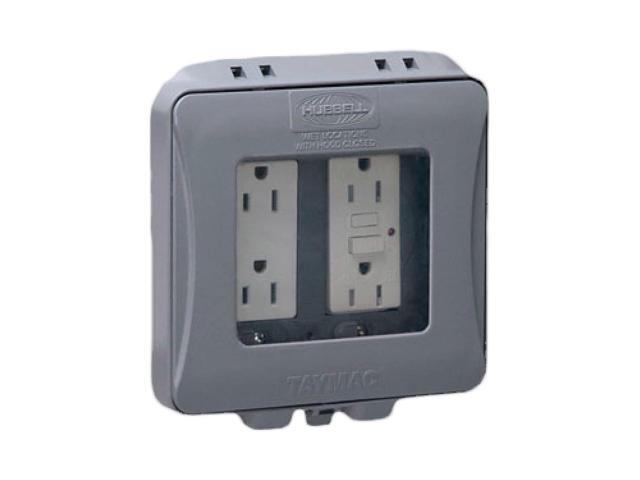 TayMac ML2500G Two-Gang Weatherproof Expandable Extra Duty In-Use Cover Gray Finish