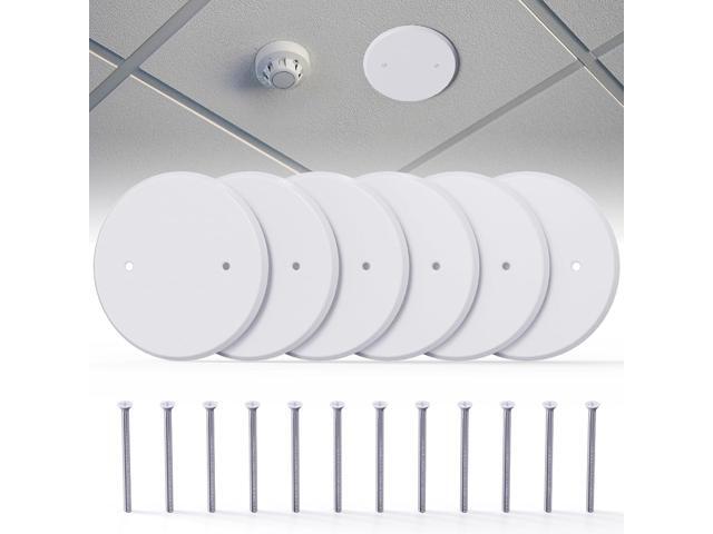 6-Pack Ceiling Cover Plate, 5 inch Round Outlet Covers Plate For 3-1/2 inch Electrical Box, Metal Blank Cleanout Cover Plate for Smoke Detector,...
