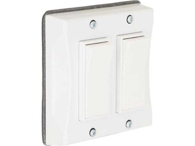 TayMac 5127-1 2-Gang Weatherproof Decorator Switch Cover, Vertical, White