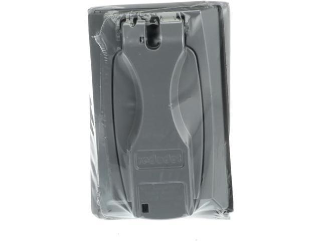 Thomas & Betts DCCU Red Dot Universal Flip-Lid Weatherproof Receptacle Cover, 1 Gang, Silver