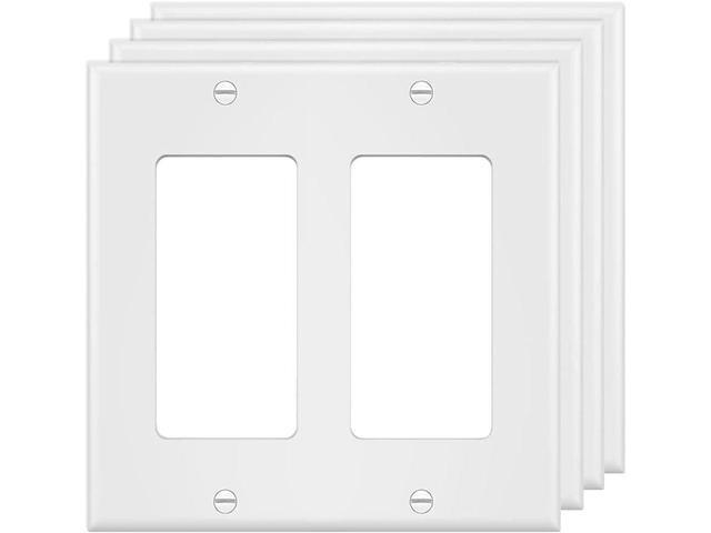 2-Gang Decorator Wall Plate Cover Double Switch Outlet Electrical Faceplate for Light Switche, Smart Switch, Receptacle, Dimmers, USB Outlet, GFCI,...