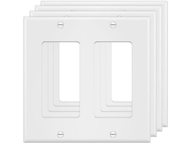 2-Gang Switch Outlet Wall Plate Cover Double Decora Electrical Faceplate for Light Switches, Smart Switch,Dimmers, GFCI, Receptacle, USB Outlet,...